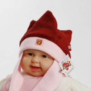 Wintermütze "Elfi" bordeaux/rosa Gr. 42/44