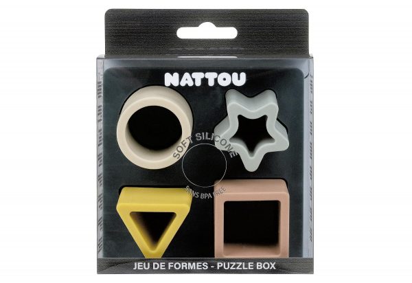 Nattou Steckspiel 1 Steckplatte, 4 Klötzchen