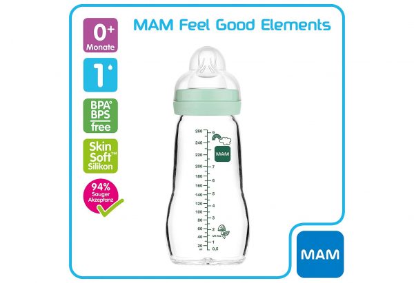 MAM Babyflasche Feel Good Elements 'Bär / Igel'