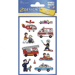 AVERY ZWECKFORM KID Sticker Feuerwehr/Polizei